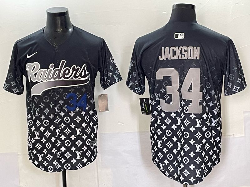 Men 2025 Oakland Raiders #34 Jackson black Nike Limited NFL Jersey style 035